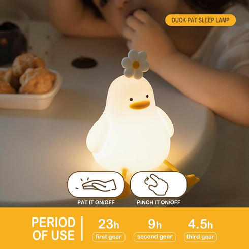 Dimming,The 3 Sitting Duck Light With Warm Color Little Flower Rechargeable Touch Lamp Is Levels Brightness