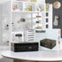 9.84" 7.87" 3.54", Decaller Large Cash Box with Combination Lock, Metal Money Box with Removable Tray, x x Black