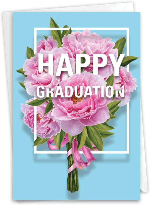 NobleWorks Happy Graduation Card with Envelope - High School or College Congratulations Notecard (Grad C3532GDG)