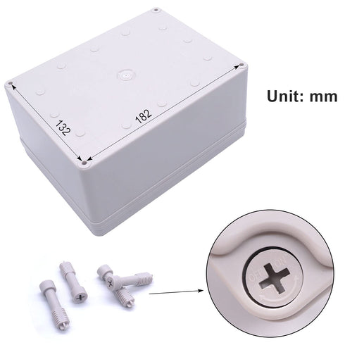 Twidec Waterproof Dustproof IP67 Junction Box, ABS Plastic Electrical Project Box DIY Enclosure Gray 8"x 6"x 4" (200 x