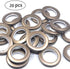 Ailejia Curtain Grommet Kit, 20 Pack, 1.7 Inch Inner Diameter Silencer Sliding Brown Shower Grommets, Reusable ABS