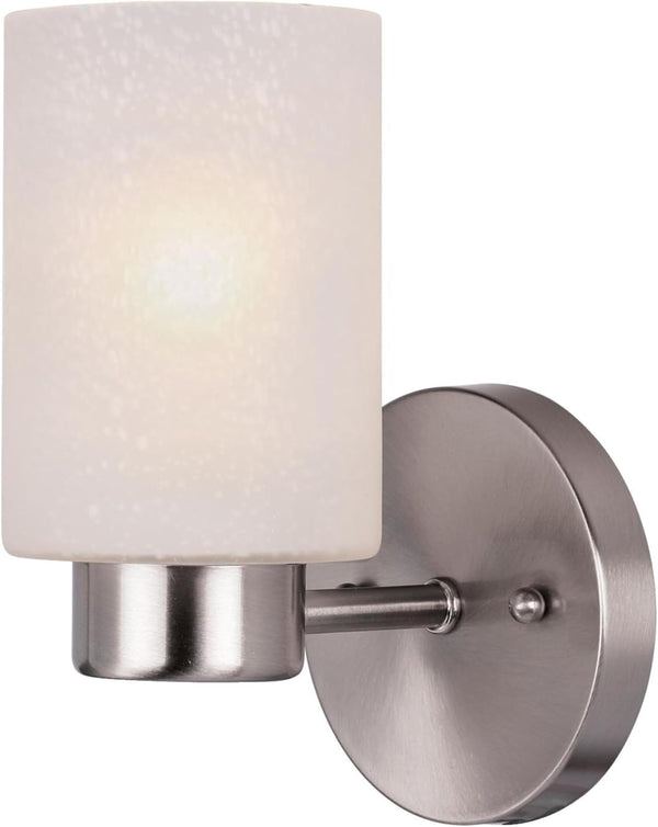 Westinghouse 6227800 Sylvestre One-Light Indoor Wall Fixture, Brushed Nickel Finish with Frosted