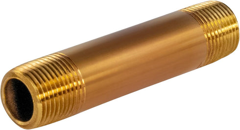 NPBR3830 3" Long Brass Nipple Pipe Fitting, 3/8" Nominal Diameter, NPT Ends