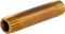 NPBR3830 3" Long Brass Nipple Pipe Fitting, 3/8" Nominal Diameter, NPT Ends