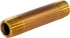 NPBR3830 3" Long Brass Nipple Pipe Fitting, 3/8" Nominal Diameter, NPT Ends