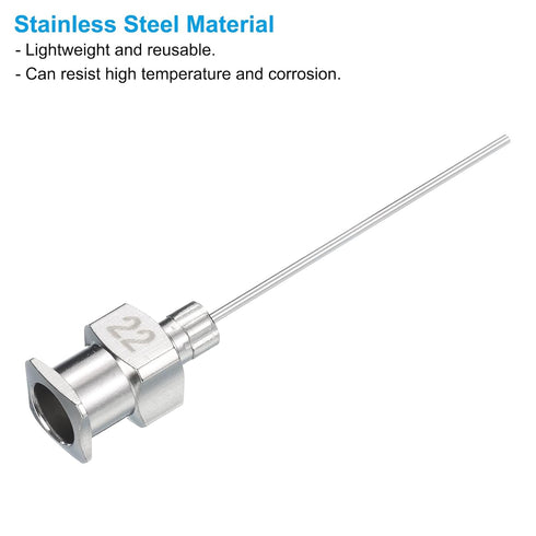 12Pcs PATIKIL 22Ga x 1 Inch Stainless Steel Dispensing Needle Tips, Metal Glue Needle Tube Blunt Tips Luer Lock
