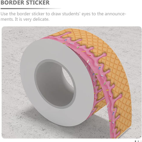 LUOZZY Ice Cream Bulletin Board Borders Stickers for School Classroom Offices