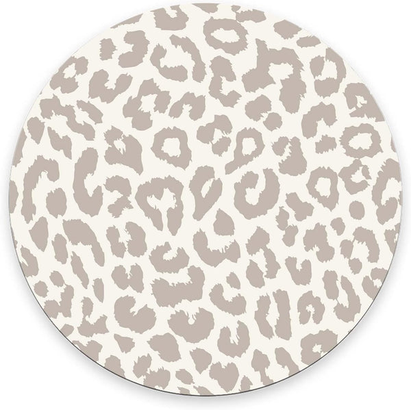 Nphuriy Mouse Pad, Grey Leopard Mouse Pad, Washable Round Cloth Mousepad for Gaming