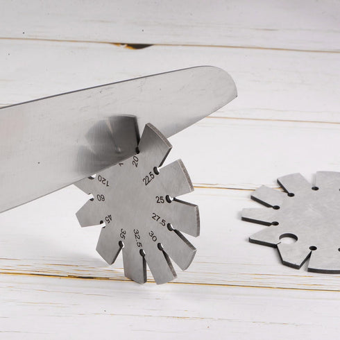 Bevel Gauge Stainless Steel Axe Angle Gauge, 15-120 Degree Knife Blade Angle Gauge for Checking