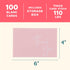 Set 100 Pack 4x6 VNS Creations Bundle - Thank You Cards With Envelopes Bulk & Stickers - - Light Blue and Pink