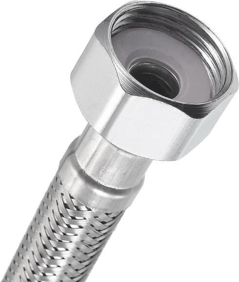 uxcell 5pcs Faucet Supply Line Connector, 8 Inch Long G1/2 Female x G1/2 Female Braided 304 Stainless Steel Hose
