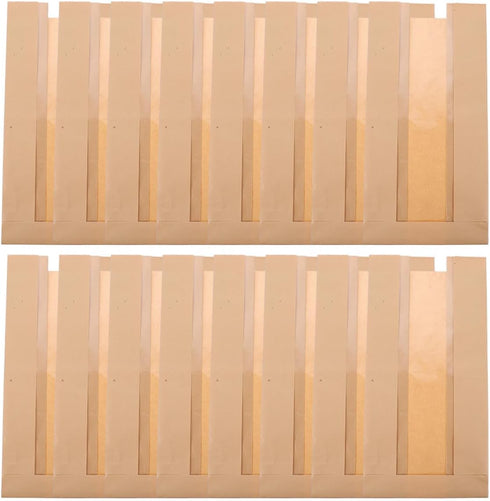100pcs Kraft Paper Bread Bags with Window, 250g Bread Loaf Packaging Bags