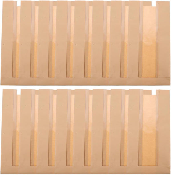 100pcs Kraft Paper Bread Bags with Window, 250g Bread Loaf Packaging Bags