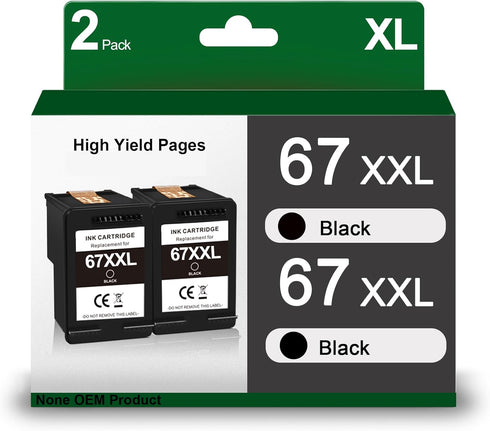 XXL 67 Black Ink Cartridge Replacement for HP 67XXL 67XL for DeskJet 2700, 2755e, Envy 6055e Printers