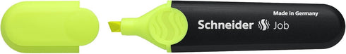 Schneider Job Highlighter, Chisel Tip, Black Barrel, Yellow Ink, Box of 10 (1505)