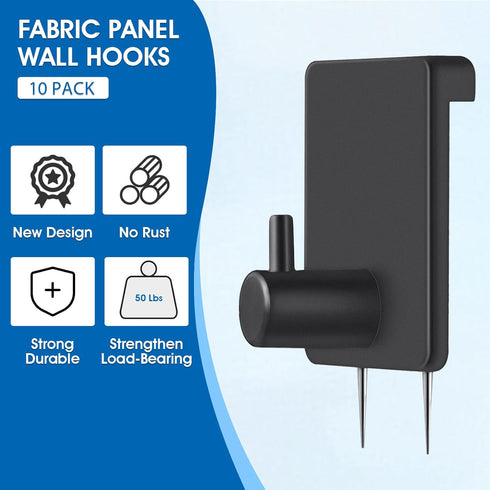 Lounsweer Cubicle Hooks - Stainless Steel Fabric Wall Coat Hooks, 10 Pcs for 50 Lbs Home Office Room Board Hanging