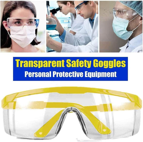 mozeeda 5 PACKS Safety Goggles, Clear Anti-fog UV400 Protection Eyeglasses for Men Women, ANSI Z87 Adjustable