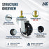 M6-1.0 40mm (1.5 Inch) M6 (Set 4, AXL Threaded Stem Caster Wheels, Inline Skate Style PU Swivel Casters, Threaded Stem