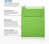 LUXPaper Square Invitation Envelopes | 80lb. Text | Limelight Green | 6" x 6" | 250 Qty