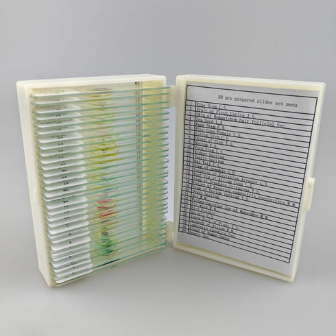 GEEFUNTECH 30 Pcs Microscope Slides Prepared Biology Specimen Lab Sample with Insects Plants