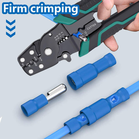 smseace 160pcs Bullet wire connectors with Crimp/Stripping/Cutting Multifunction wire crimping tool 22-10AWG Insulated Male/female Bullet Connector kit Electrical Bullet Crimp Connectors