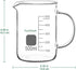 Glass Beaker with Handle, 500 ml Clear Graduated Low Form Griffin Beaker with Pouring Spout