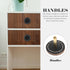 2pcs balacoo Black Gold Single Hole Leather Drawer Pulls Cabinet Handles Round Leather Cabinet Knobs for Dressers