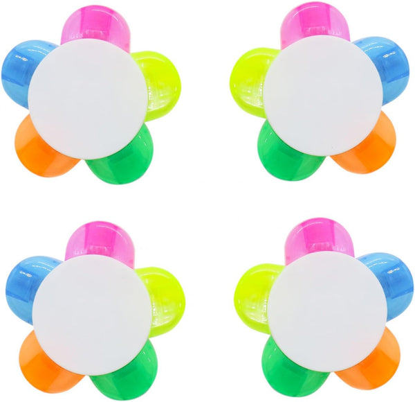 Pomeat Flower Shape Fluorescent Watercolor Pen, Petals Highlighters, 4 Pack