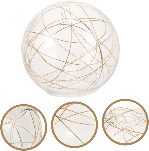 Garneck Replacement Glass Globe for Outdoor LED Solar Lights - Round Ball Garden Light Shade in Elegant Gold - Ideal
