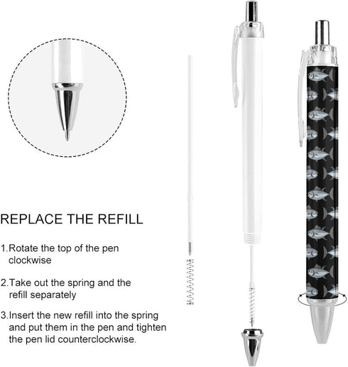 LIJrtrFseRW 2 Tuna Fish Retractable Ballpoint Pen Blue Ink Ball Point Pens Work Pen for Men Women PCS