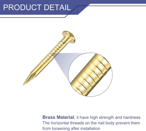 uxcell 250 Pcs Tiny Brass Nails 1.5mmx15mm(DxL) Small Hardware Nails for Wooden DIY Decorative Boxes, Brass Tone