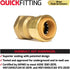 QuickFitting 1/2 x 1/2 inch FNPT Female Adapter, Brass Push to Connect Plumbing Pipe Fitting, 5-Pack