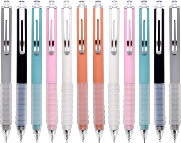 Linbsunne 12 pcs Ballpoint Pens with Medium Point 1mm Black Ink - Retractable Work Pen with Super Soft Grip for Men