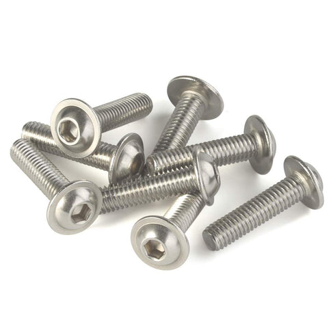 M8-1.25 x 30mm Flanged Button Head Socket Cap Screw Bolts, 304 Stainless Steel, Pack of 20