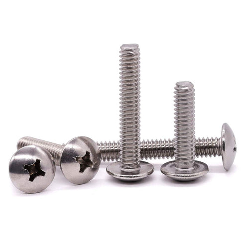 M4-0.7 x 35mm Truss Head Machine Screws, 304 Stainless Steel 18-8, Phillips Drive, Mushroom Head, Full Coarse Thread