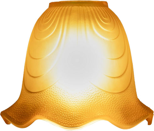 Amber Glass Lamp Shade Replacement with Bell Shaped, 1-5/8-inch Fitter Opening for