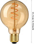 HEWASOL Spiral Dimmable LED Edison Bulbs, G80E26 Screw, Non Flicker, 4W Retro Filament, 2000K Soft Warm White, 3 Pack