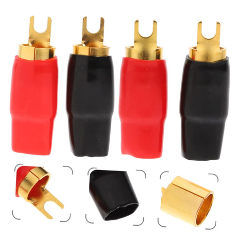 2 Pairs Speaker Wire Connector, Spade Terminal Copper Spade Wire Connectors for Automotive Electrical Wire
