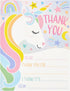 5.5 4.25 36-Pack Kids Thank You Cards Unicorn Fill-In-the-Blank - x in Pink & Violet Cardstock, & Envelopes - Unicorn