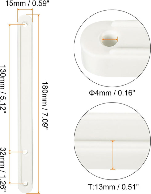 20Pcs 180mm uxcell Drawer Slides, - Plastic Drawer Rails, Side Mounted Grooved Guide Rails for Cabinet Drawers Bedside
