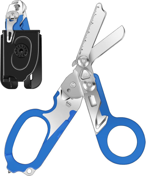 6 In 1 Multifunctional Trauma Shears, Emergency Response Shears, Stainless Steel Foldable