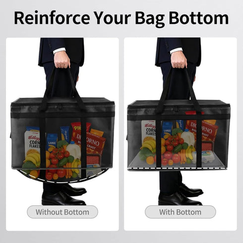 Commercial Frozen Cooler Insulated Food Delivery Bag & Drink Carrier with Hard Bottom, XXX-Large Pizza Bags for Food