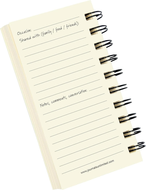 Write it Down series by Journals Unlimited, Mini-Size 3”x5”, Guided Wine Journal, Kraft Hard Cover, Made in USA