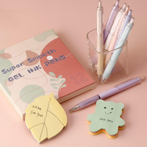 Ultra Fine Gel Pens,12 Pack, 0.38mm Ultra Fine Point Smooth Writing Pens for Girls Women,Cute Pens Office School Supplies by XIZE SH