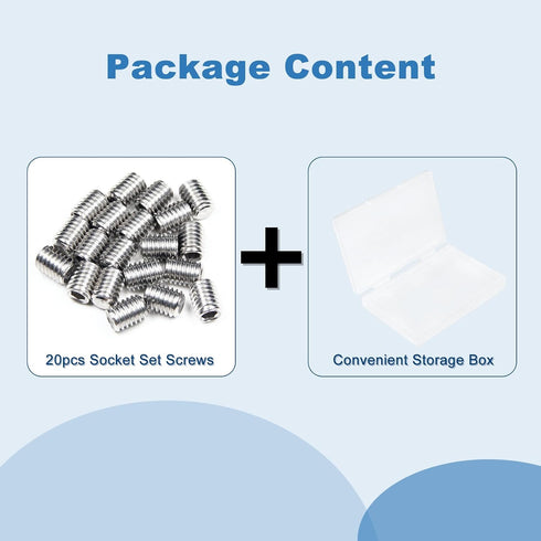 Juvielich 20 3/8-16 1/2" Set Set PCS x Screws,SAE Stainless Hex Allen Head Socket Screws Grub Screw Bolts Internal