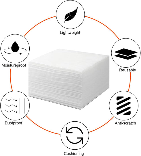 Dveda 100 Pcs Cushion Foam Pouches & Sheets, 12"x12" Packing Foam for Moving, Shipping, and Storage Supplies