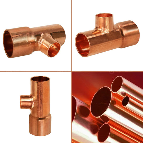 Everflow Supplies CCRT1256 Reducing Tee Fitting, 1-1/4 x 1 x 3/4" with Solder Cups