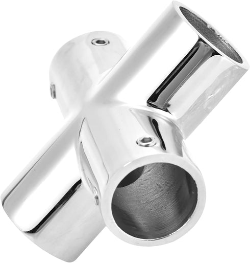 Stainless Steel 4 Way Pipe Fittings, 25mm 1 Inch 90 Degree Hardware Accessories, 4 Way Corner Pipe Fittings