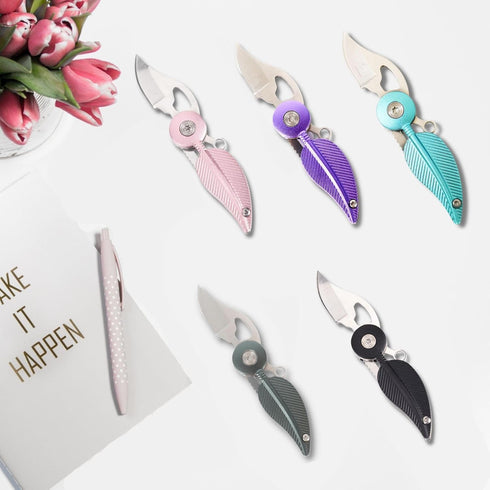 Pocket Knives & Folding Knives, Mini EDC Knife for Women, Small Pocket Knife with Chain, Cool Gadgets (Blue)