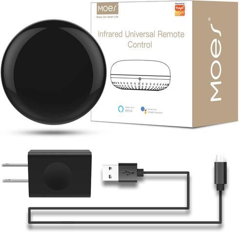 MOES WiFi Smart IR Remote Controller, Universal Remote Blaster for AC TV DVD, Compatible with Alexa and Google Assistant